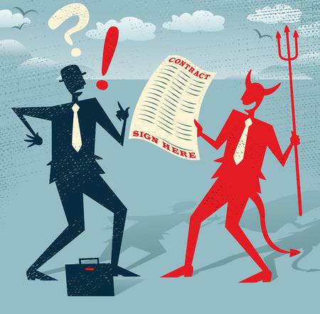 31394321-stock-vector-abstract-businessman-signs-a-deal-with-the-devil-great-illustration-of-retro-styled-abstract-busines